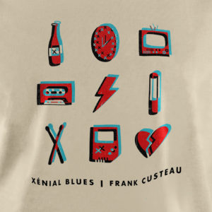 T-shirt “Xénial Blues” de Frank Custeau